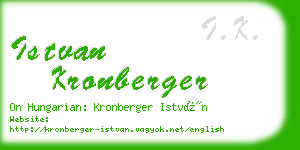 istvan kronberger business card